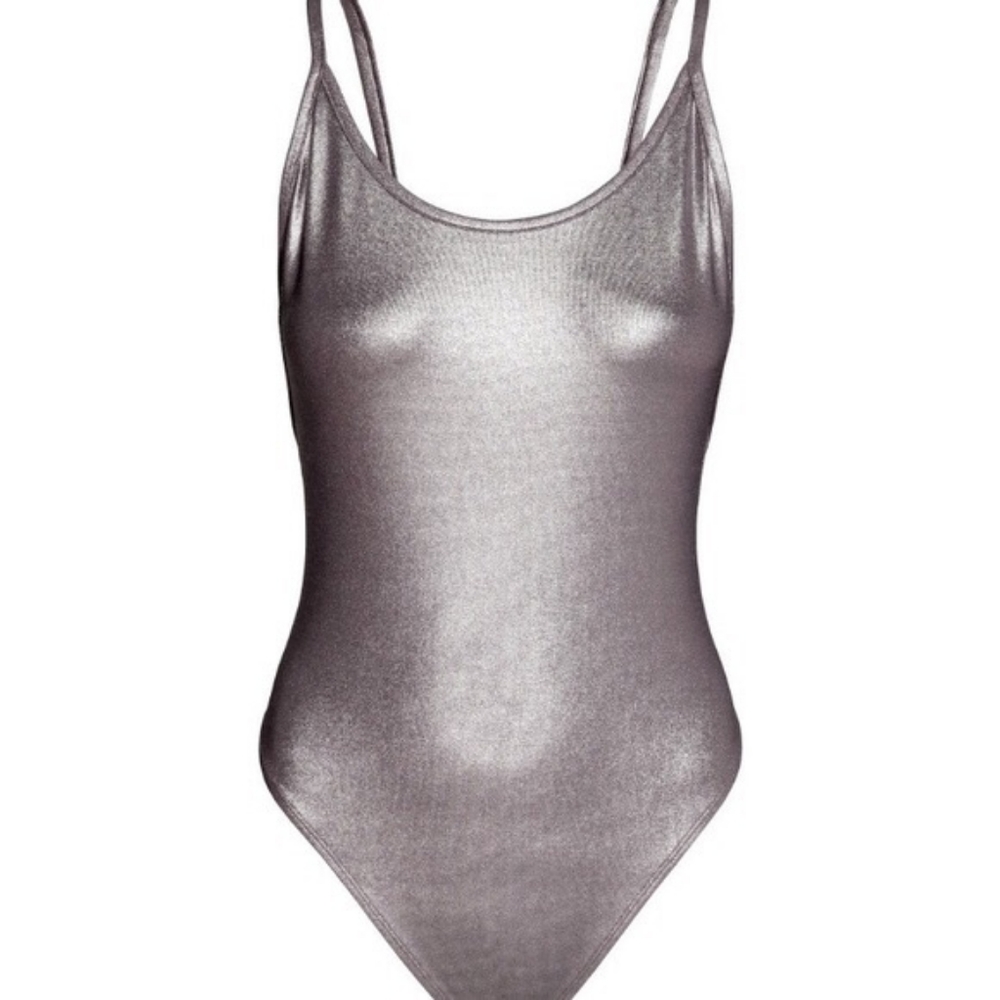 Backless Metallic Coachella Bodysuit